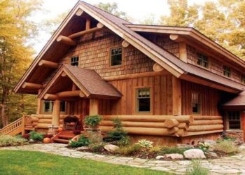 dom drewniany ładny budowa