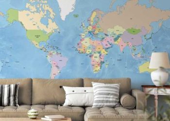 tapeta mapa Świata do pokoju dzieci