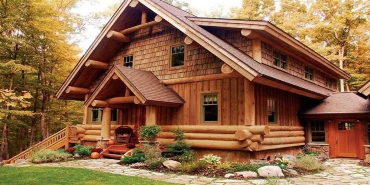 dom drewniany ładny budowa