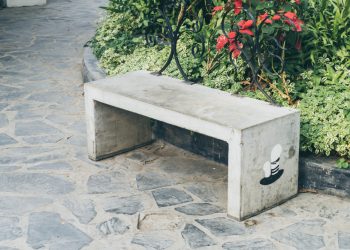 ławka betonowa, ogrodowa