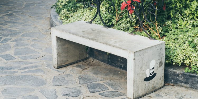 ławka betonowa, ogrodowa