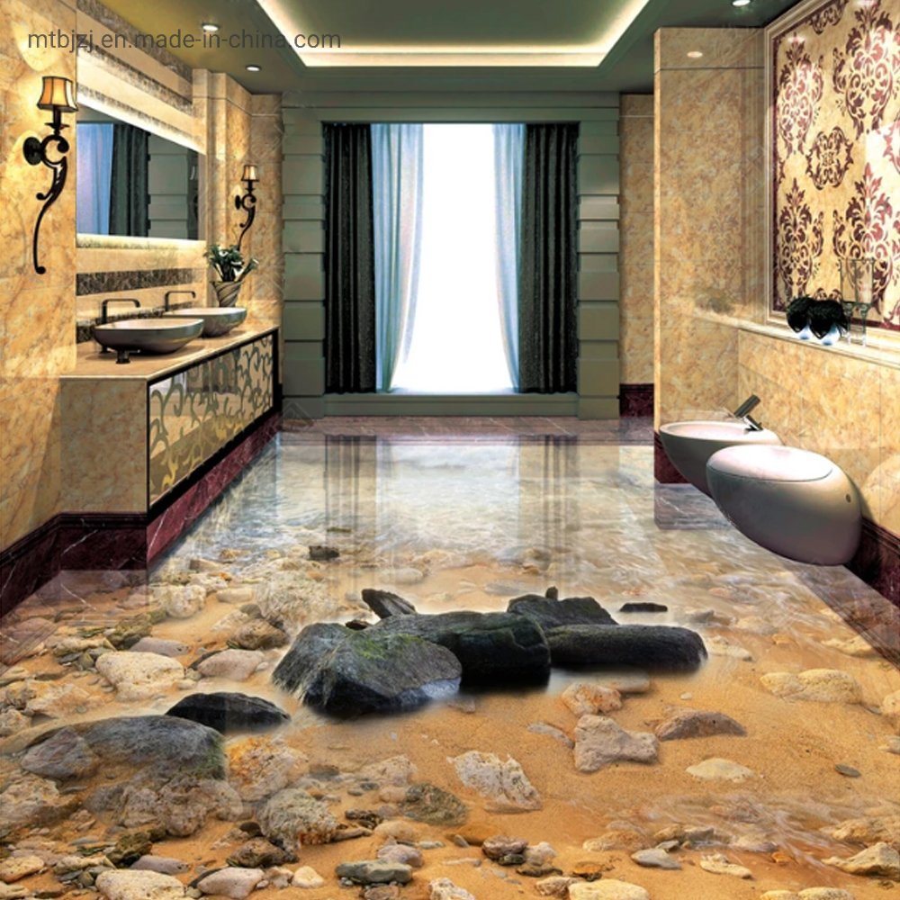 Dekoracyjna podłoga z żywicy epoksydowej tworzy trójwymiarowy efekt głębi przestrzennej Trójwymiarowa podłoga żywiczna tworzy spektakularną iluzję głębi przestrzeni