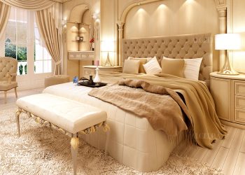 sypialnia glamour w stylu Hollywood