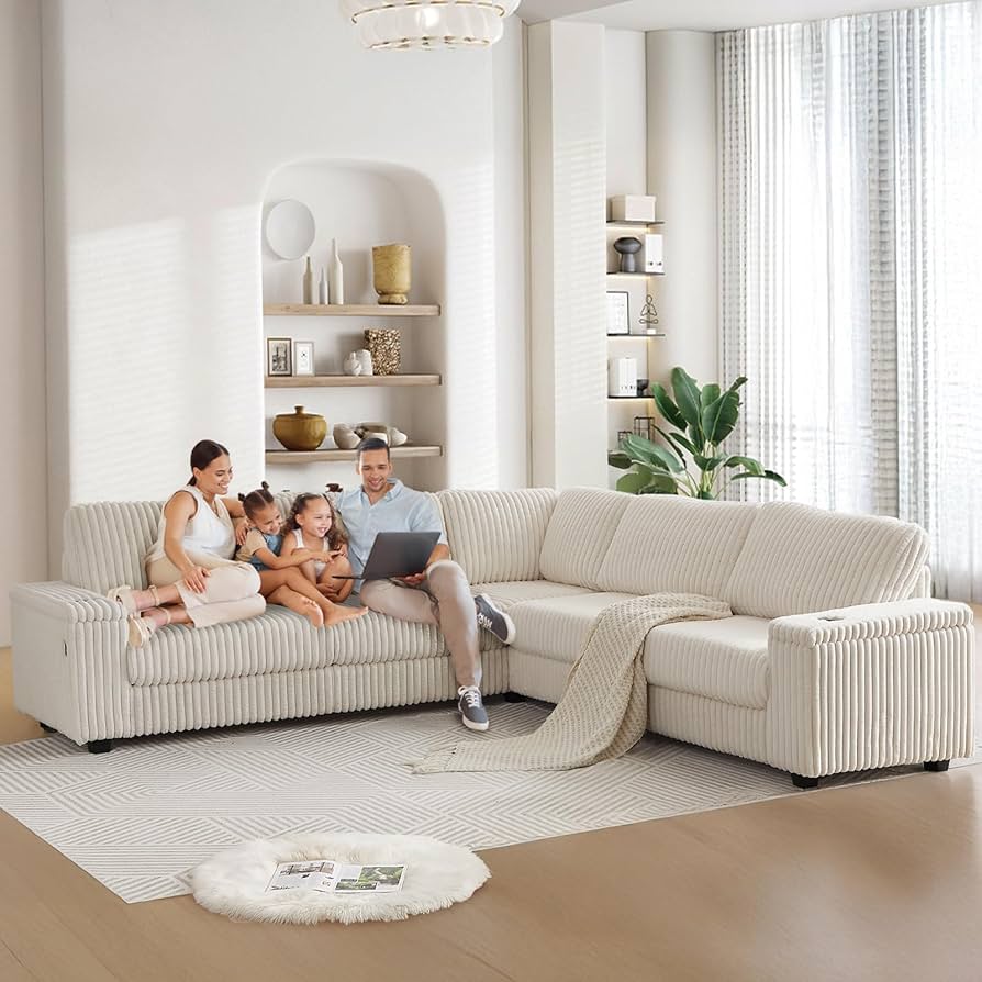 Konfiguracja prostej sofy modułowej Modułowa sofa w konfiguracji prostej z szarym obiciem i poduszkami dekoracyjnymi