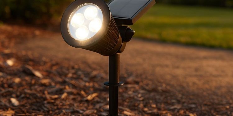 Oświetlenie ogrodu na energię słoneczną rozjaśnia rośliny po zmroku